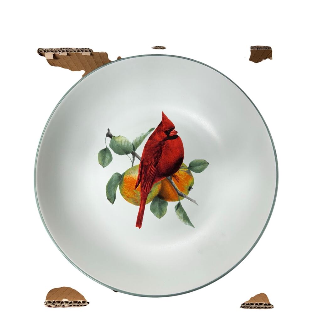 Lenox Winter Greetings Everyday Tartan Cardinal Small Serving Bowl-New in Box!